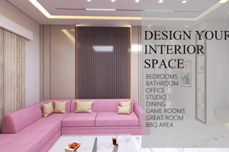 create 3d rendering interior design furniture layout