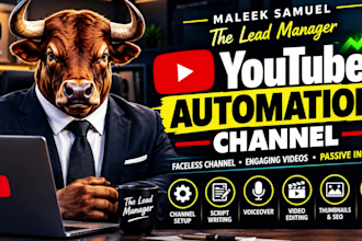 build  faceless youtube automation channel with  videos for passive income