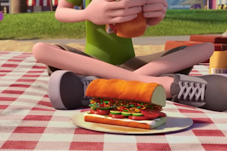 create 3d cinematic pixar cartoon animation, 3d music video character animation