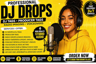 female producer tag beat tag dj drops dj name drop radio drops radio sweepers