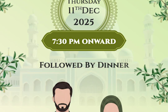 create islamic wedding invitation video with elegant animation