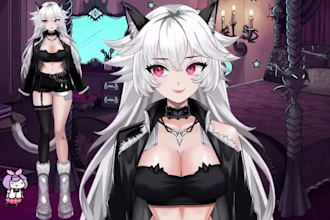 design custom live2d vtuber model 3d vtuber vrchat avatar with character rigging