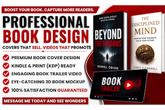design book cover, kindle ebook cover trailer video amazon KDP 3d book mockup