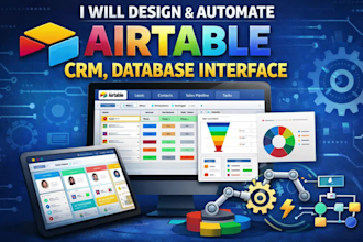 design and automate airtable CRM, database interface