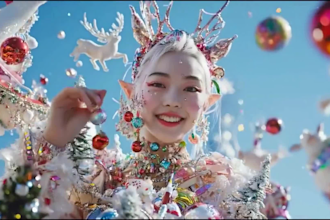 create a unique christmas and happy new year greeting video