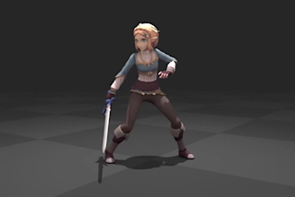 do 3d game animation, glb animation, game vfx, gameplay animation