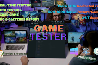 test your game or provide active testers for your game