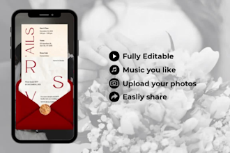 create a beautiful animated wedding invitation video