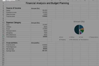 do financial analysis, excel reports
