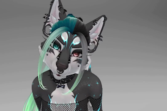 make a custom furry vrchat avatar with full rig and physbones