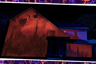 create halloween house projection mapping content