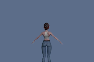 create a stylized game ready 3d character model with clean topology in blender