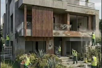 create realistic construction timelapse videos
