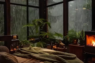 create cozy rain ambience video for youtube relaxation and sleep