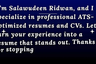 write an ats optimized professional resume CV