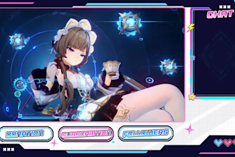 design vtuber overlay screen and twitch panels