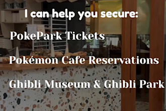 secure pokepark kanto tickets, pokémon cafe , and ghibli museum booking