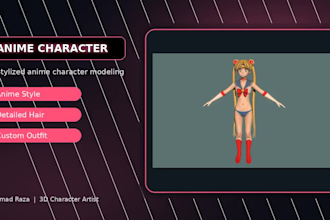 create game ready 3d character model with rigging for unity and unreal
