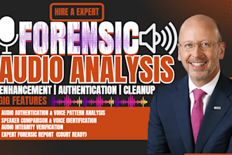 do forensic audio editing, audio cleanup, noise reduction with 40years expert