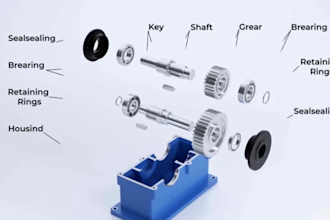 create 3d cad mechanical assembly animation and exploded view explainer