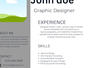 design a professional resume CV or career document