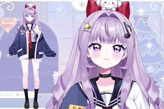 draw and rig 2d vtuber model anime live2d model anime 2d live2d vtuber