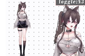design live2d vtuber model png vtuber anime streaming vroid avatar