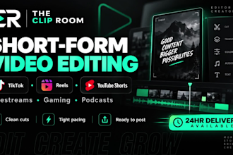 edit short form videos for tiktok reels and youtube shorts