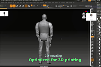 sculpt 3d character model and statues for printing