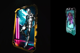 create unique 3d nft card, collectible card and trading card animation design