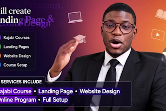 create kajabi online course program, kajabi landing page, kajabi website design