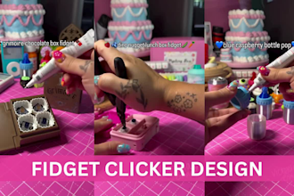 design custom 3d fidget clicker articulated flexi toy stl 3mf for 3d printing