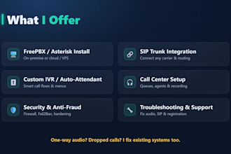 setup configure freepbx asterisk fusionpbx voip sip trunk and ivr