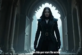 produce a dark gothic ai music video and cinematic lyric video for your song