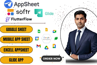 appsheet apps excel google sheets glide ai flutterflow softr