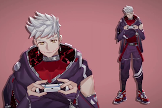 draw male or female high quality 2d vtuber model, live 2d vtuber, live2d model