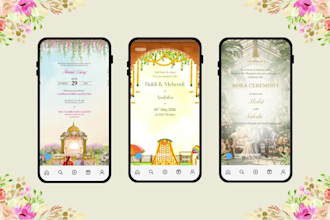 design elegant indian wedding invitations, save the date, and reception cards