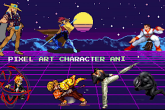 do high quality pixel art animation pixel art character for you