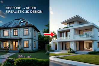 realistic 3d architectural exterior and interior