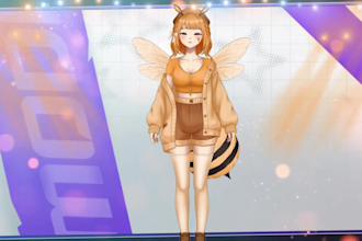 design male or female live2d vtuber model, 2d vtuber model, live2d rigging