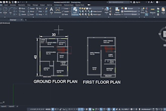 do autocad 2d floor plan, house plan and civil drafting