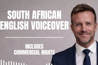 record a neutral male south african english voiceover