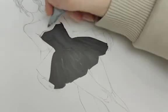 draw custom party dress fashion sketches