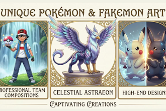 create pokemon art style, pokemon illustration custom pokemon fakemon sprite tcg