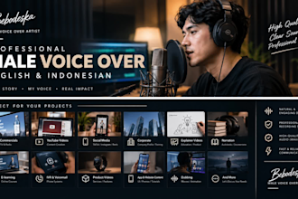 provide a professional indonesian or english male voice over