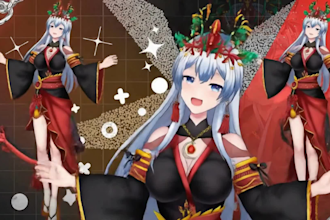 draw and rig vtuber model anime vtuber avatar live 2d rigging for vtube studio