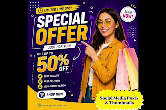 design social media posts and thumbnails
