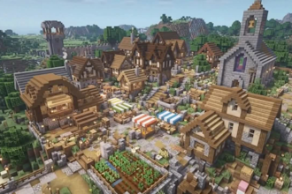 build custom minecraft villages medieval towns houses cities landscapes