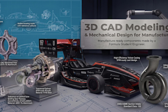 create 3d cad models for manufacturing, cnc and 3d printing
