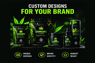 design cannabis packaging, mylar bag, pouch and label